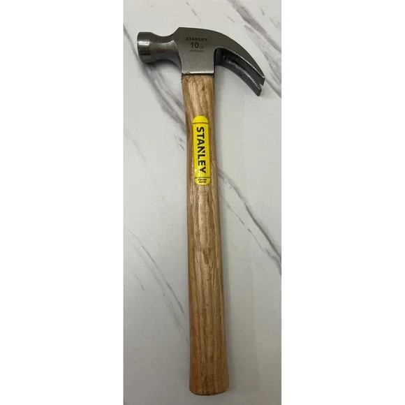 Stanley 10oz Wood Handle Curved Claw Hammer STHT51455 Forged Steel Smooth Face - Picture 7 of 7